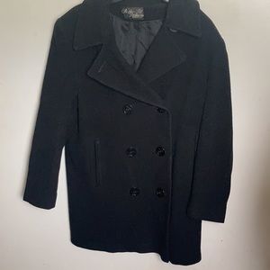 Vintage Noble black wool pea coat size L/XL